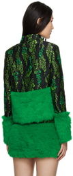 SHUTING QIU Black & Green Floral Jacket