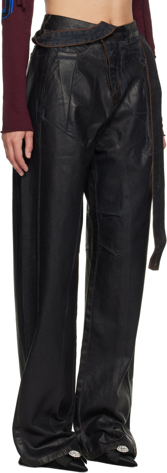 Ottolinger Brown Glazed Baggy Jeans