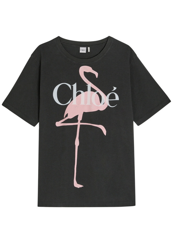 Photo: Chloe Printed Cotton T-shirt Black