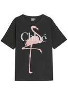 Chloe Printed Cotton T-shirt Black