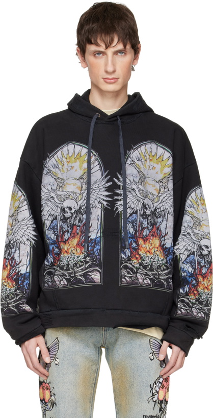 Photo: Who Decides War Black Skull Hoodie