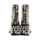 Alexander Wang Black and White Snake Parker Boots