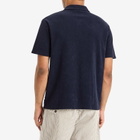 Universal Works Men's Newlyn Light Weight Terry Polo in Bright Navy