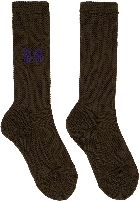 Photo: NEEDLES Brown Embroidered Socks