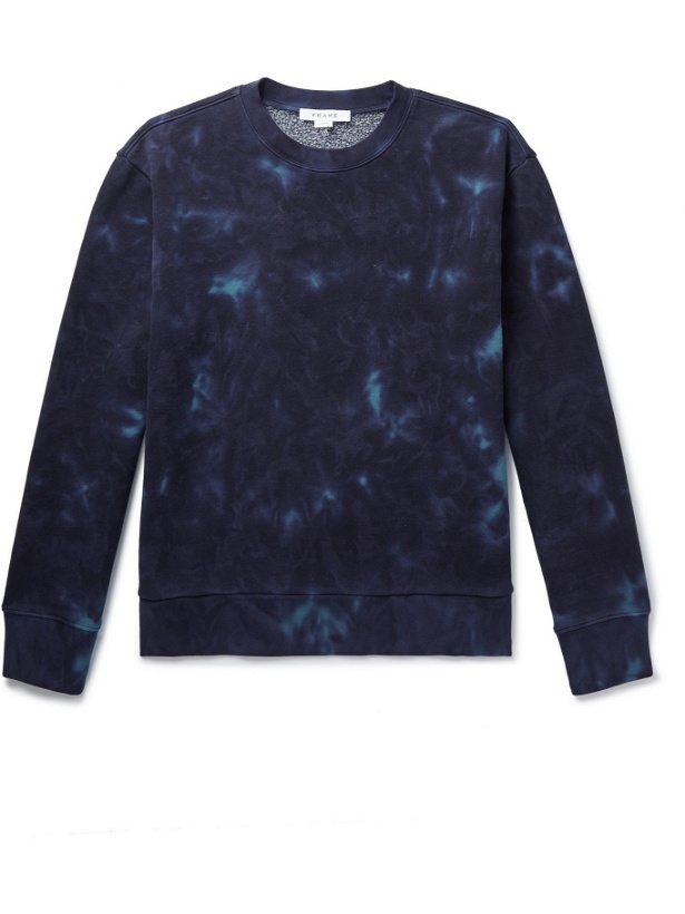 Photo: FRAME - Tie-Dyed Cotton-Blend Jersey Sweatshirt - Blue - S