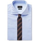 Ermenegildo Zegna - Light-Blue Trofeo Slim-Fit Cutaway-Collar Pinstriped Cotton-Poplin Shirt - Men - Blue