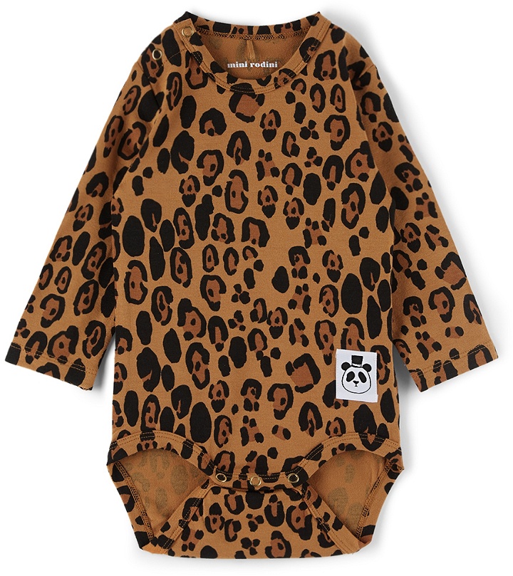Photo: Mini Rodini Baby Tan Basic Leopard Bodysuit