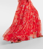 Etro Floral tiered silk maxi skirt