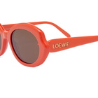 Loewe Eyewear Women's Loewe Slim Sunglasses in Shiny Orange/Brown 