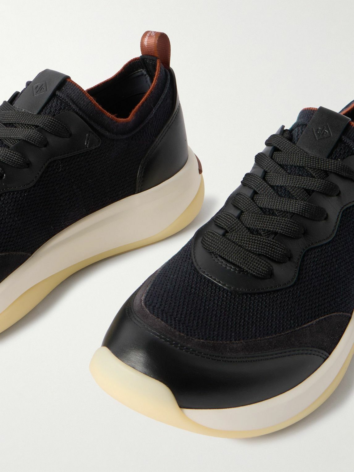 Loro Piana - 410 LP Walk Leather-Trimmed Wish® Wool Sneakers