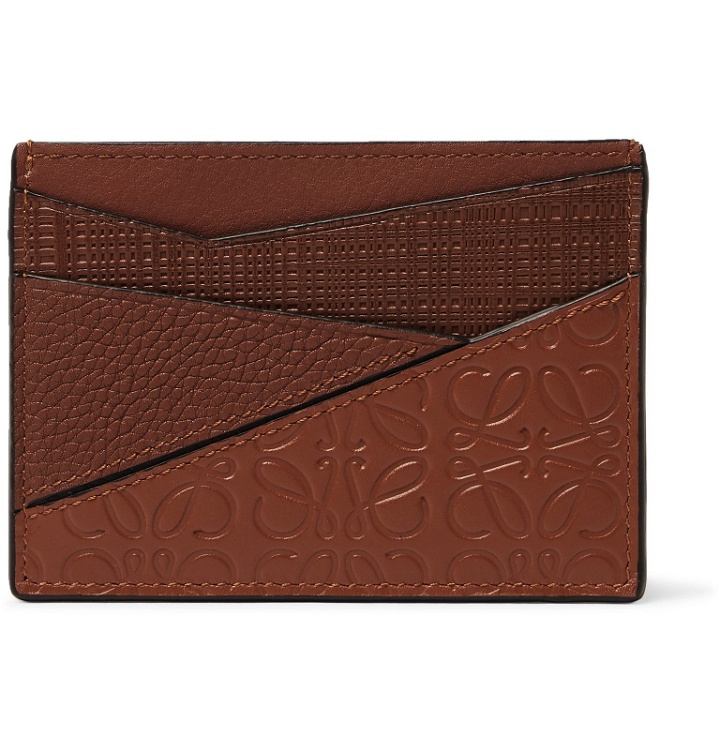 Photo: Loewe - Puzzle Textured-Leather Cardholder - Brown