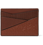 Loewe - Puzzle Textured-Leather Cardholder - Brown