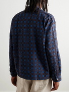 Small Talk - Spread-Collar Gingham Cotton and Linen-Blend Shirt - Blue