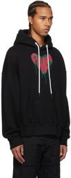 Palm Angels Black Spray Heart Hoodie