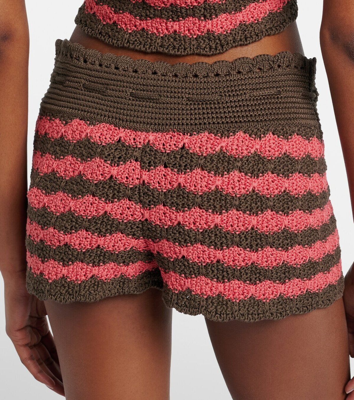 Valentino Striped knitted cotton shorts