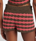 Valentino Striped knitted cotton shorts