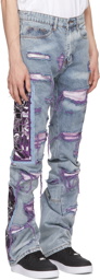 Who Decides War by MRDR BRVDO Blue & Purple Fusion Jeans