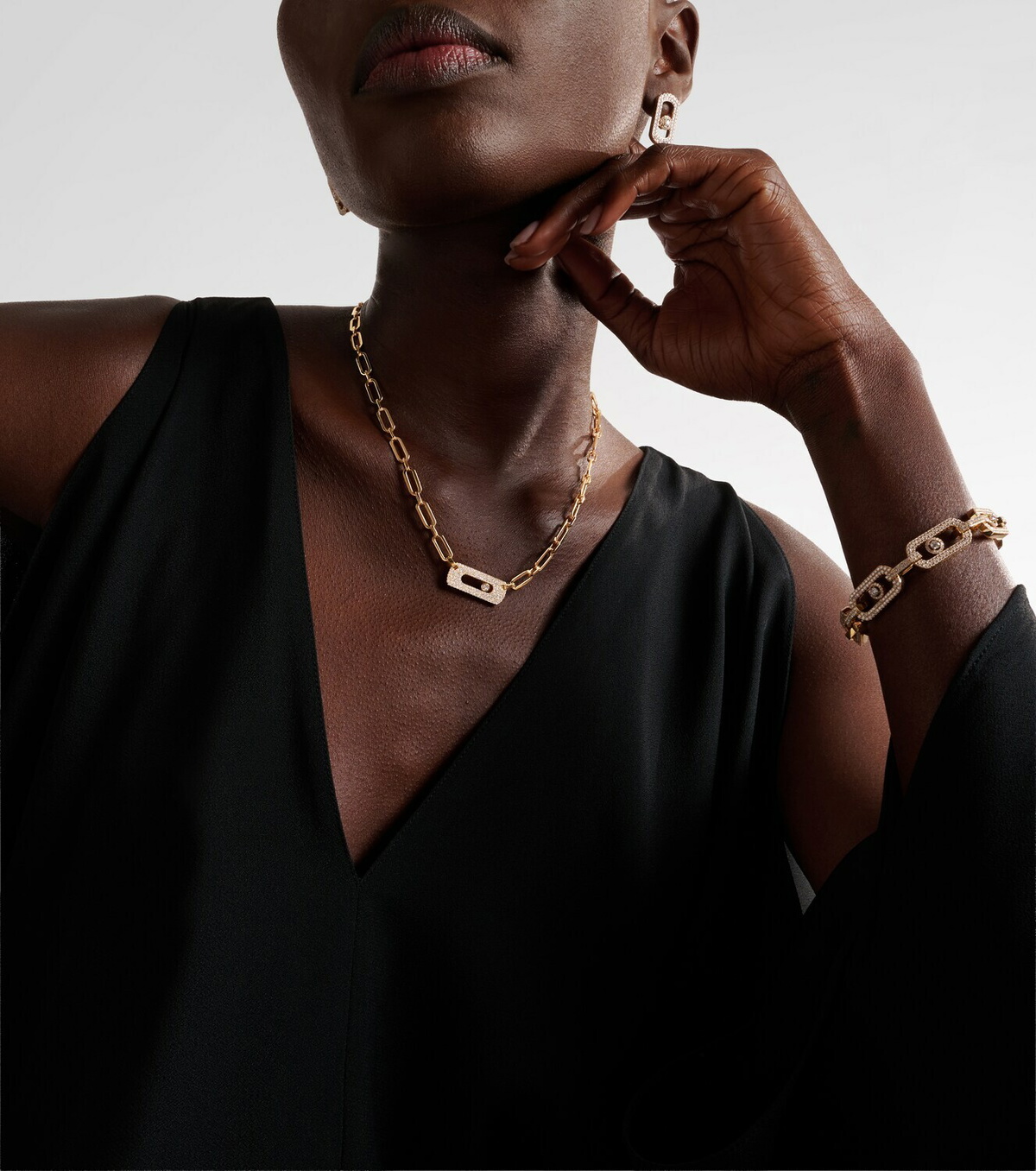Messika Move Link 18kt gold chain necklace with diamonds