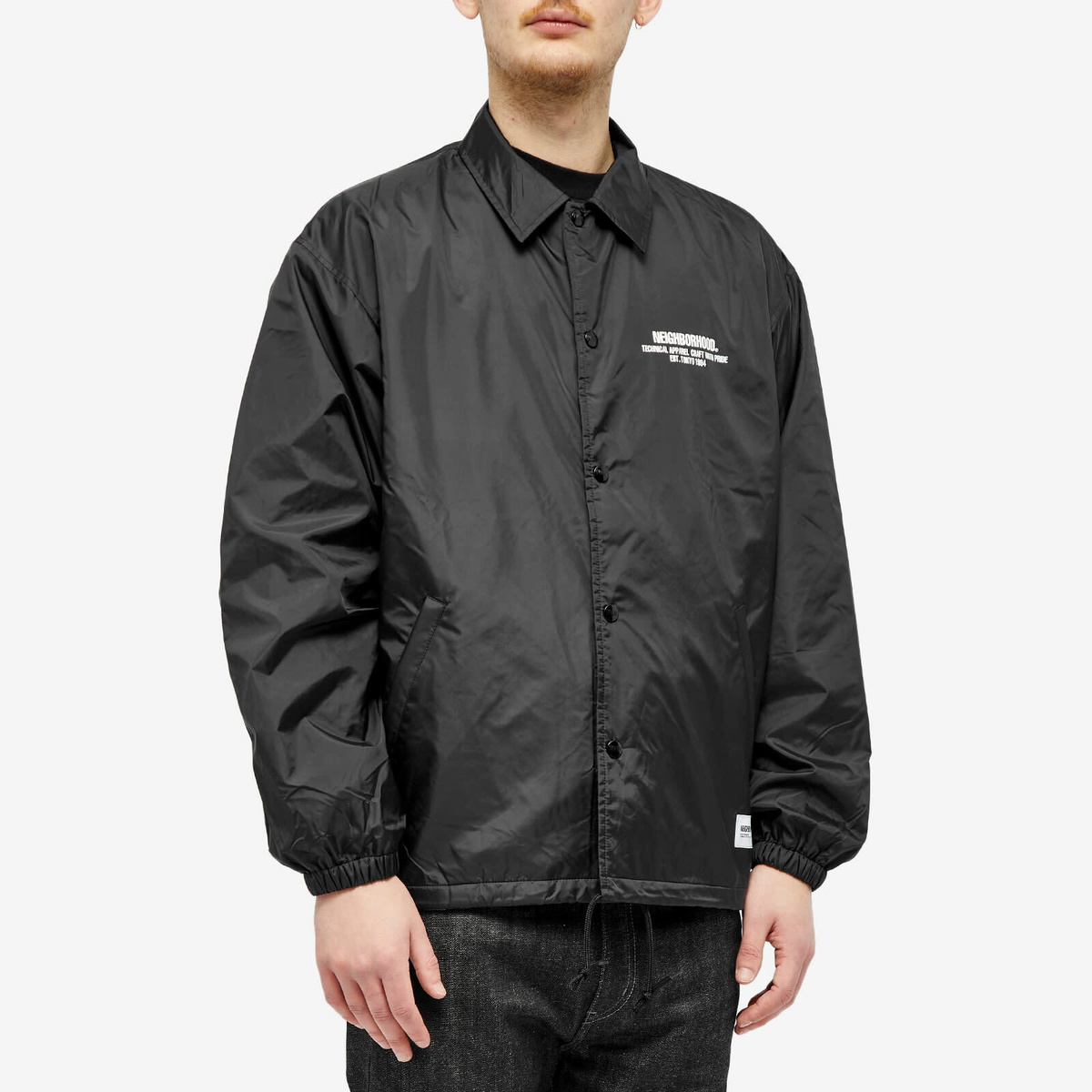 Neighborhood Men's Windbreaker Coach Jacket in Black Neighborhood