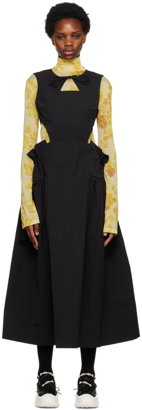 Photo: MINJUKIM Black Waist Cutting Maxi Dress