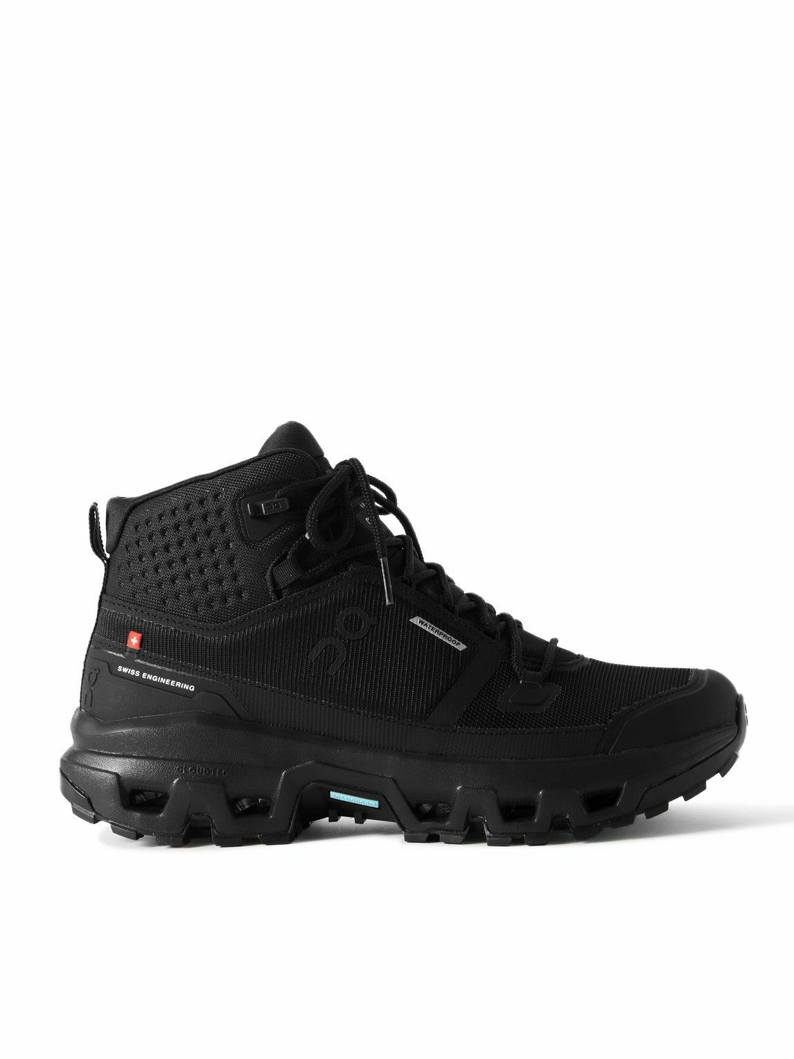 ON - Cloudrock Rubber-Trimmed Mesh Hiking Boots - Black