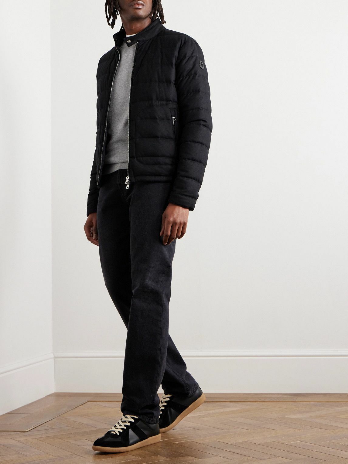 Moncler - Acorus Quilted Nylon and Cashmere-Blend Down Zip-Up
