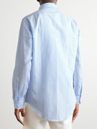 Sid Mashburn - Otto Striped Cotton and Linen-Blend Shirt - Blue