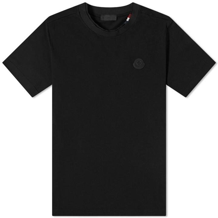 Photo: Moncler Men's Rubber Patch Logo T-Shirt in Black