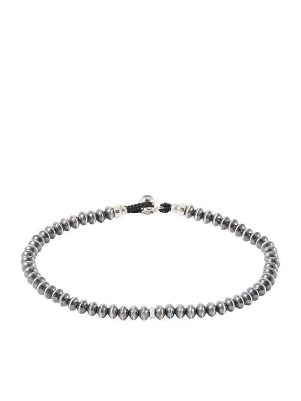 Photo: Mikia - Sterling Silver, Black Diamond and Desert Pearl Beaded Bracelet - Black