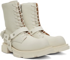 both White Gao Harness Boots