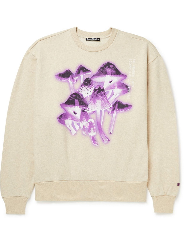 Photo: Acne Studios - Printed Cotton-Jersey Sweatshirt - Neutrals