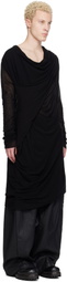 Julius Black Drop Neck Drape T-shirt