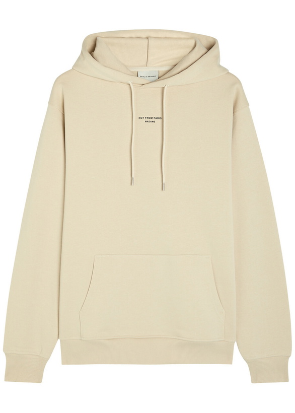 Photo: DRÔLE DE Monsieur Nfpm Printed Hooded Cotton Sweatshirt Beige
