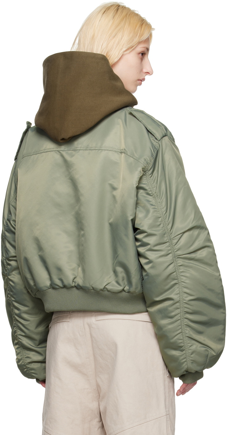 Zara cropped outlet bomber jacket khaki