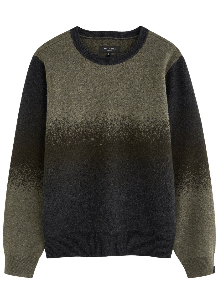 Rag & Bone Downing Dégradé Wool-blend Jumper Green