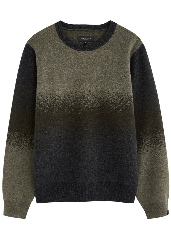 Photo: Rag & Bone Downing Dégradé Wool-blend Jumper Green