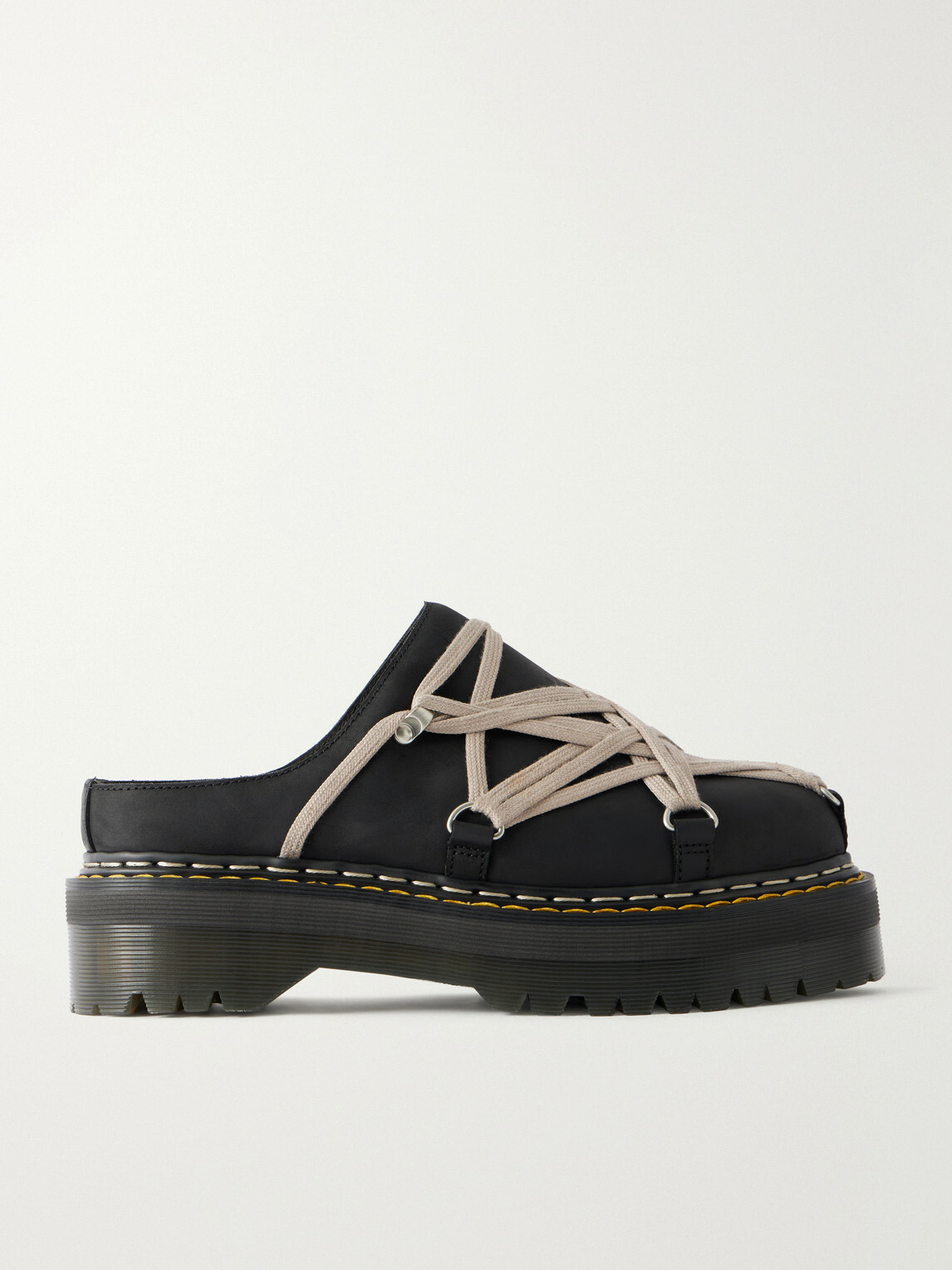 Rick Owens - Dr Martens Leather Mules - Black