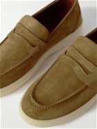 Loro Piana - Ultimate Walk Suede Penny Loafers - Brown
