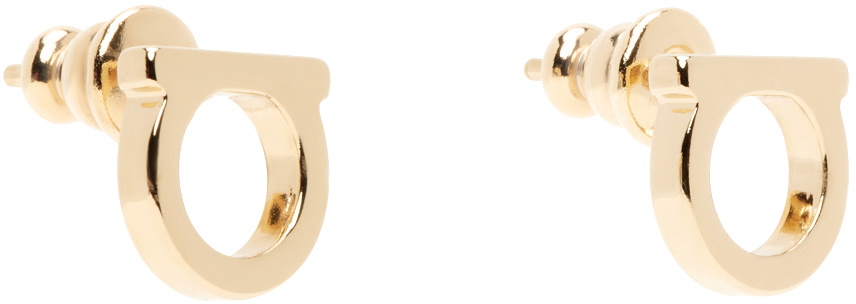 Ferragamo Gold Gancini Earrings