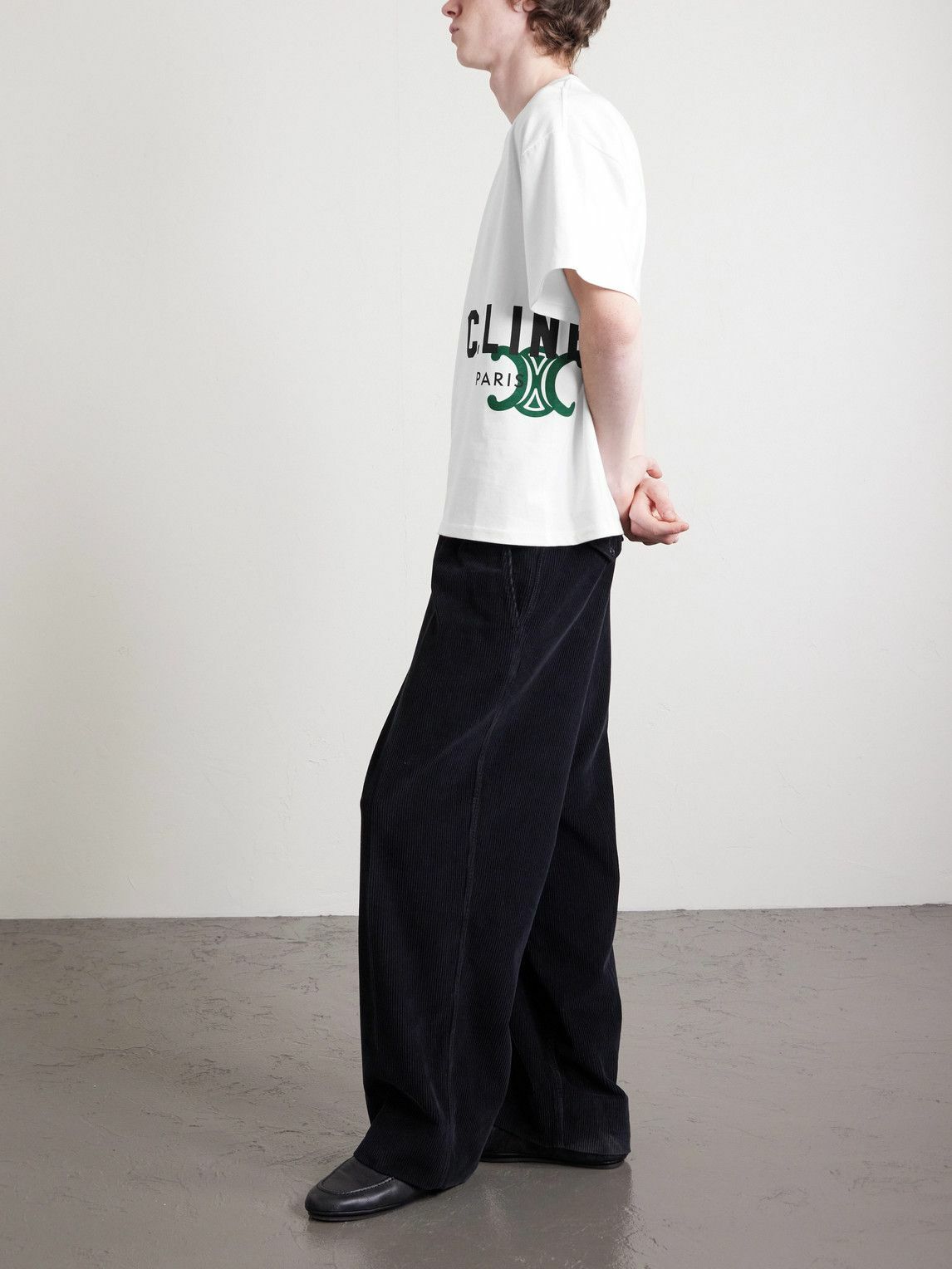 CELINE - Logo-Print Cotton-Jersey T-Shirt - White