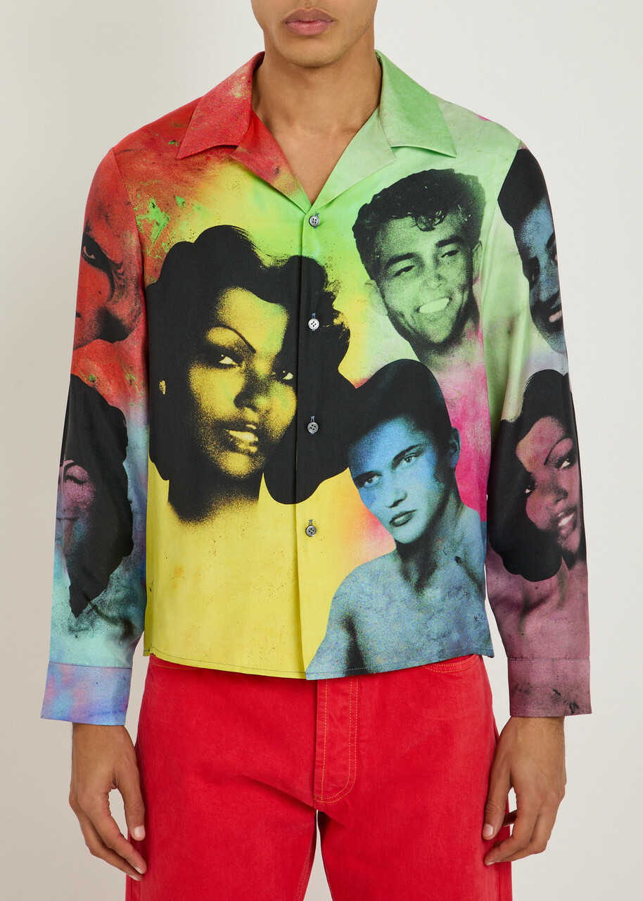 Versace Printed Silk Shirt Multicoloured 1