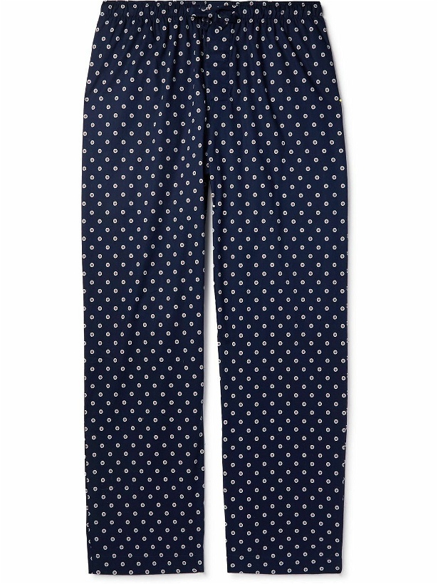 Photo: Derek Rose - Nelson Printed Cotton-Poplin Pyjama Trousers - Blue