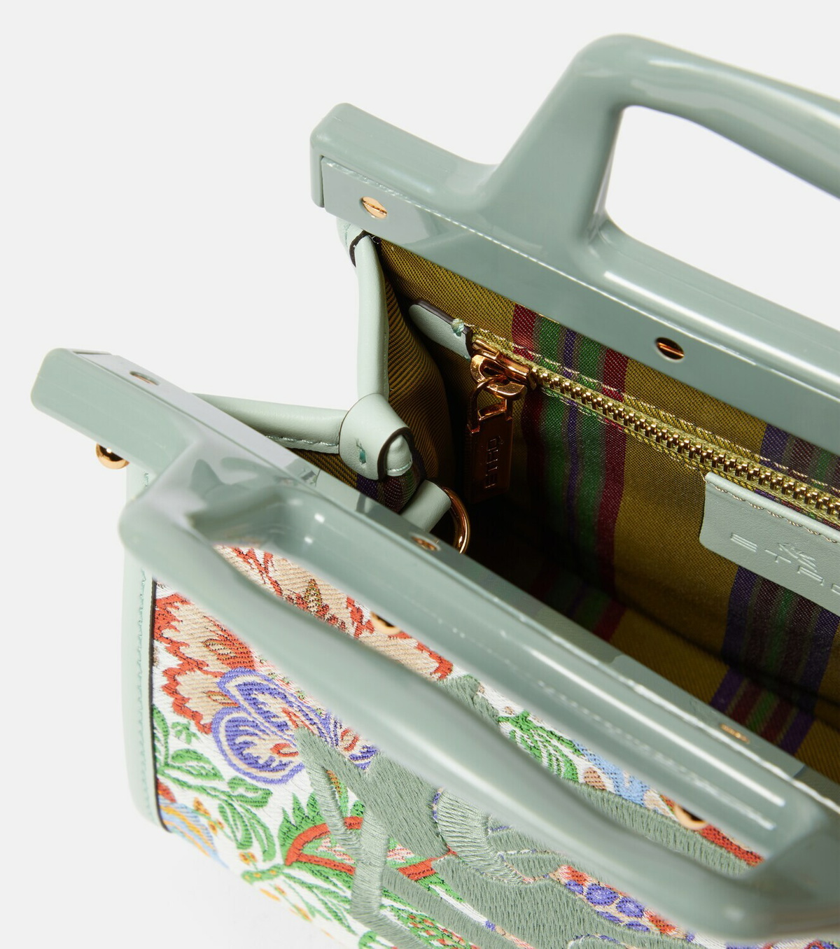 トートバッグ ETRO Embroidered Canvas Medium Soft Trotter Shopping Bag Etro Embroidered Canvas Medium Soft Trotter Shopping Bag in