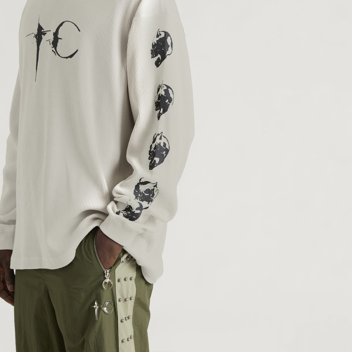 Thug Club Men's Endless Long Sleeve Top in Ivory