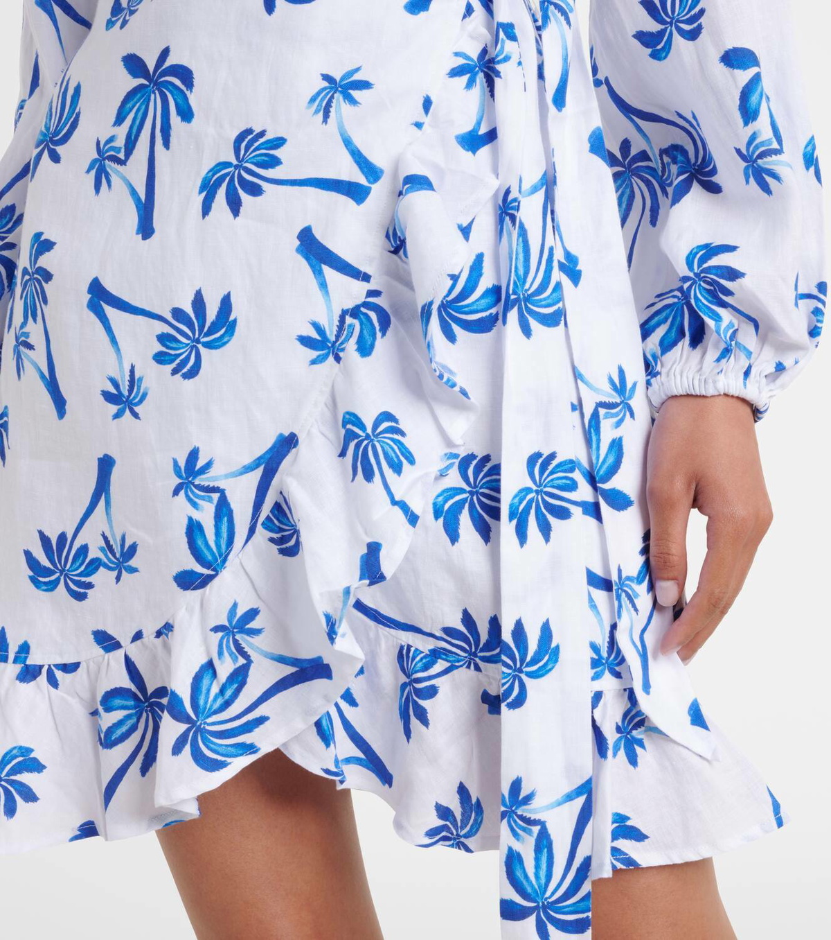 Heidi Klein Palm Beach printed linen wrap dress