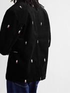POP TRADING COMPANY - Miffy Logo-Embroidered Cotton-Corduroy Suit Jacket - Black