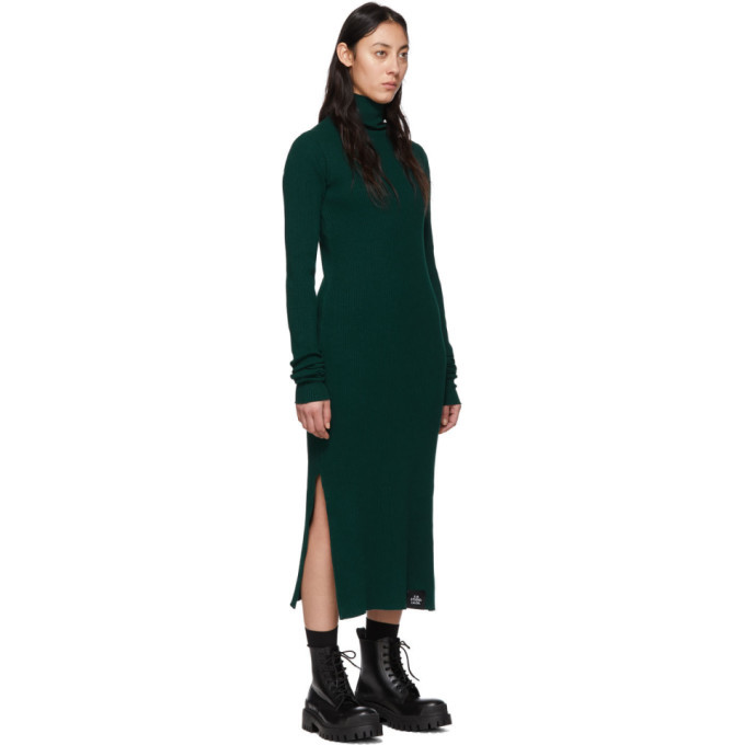 S.R. STUDIO. LA. CA. Green Rib Funnel Neck Dress