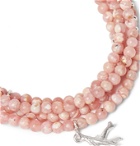 Isaia - Rhodonite and Sterling Silver Beaded Wrap Bracelet - Pink