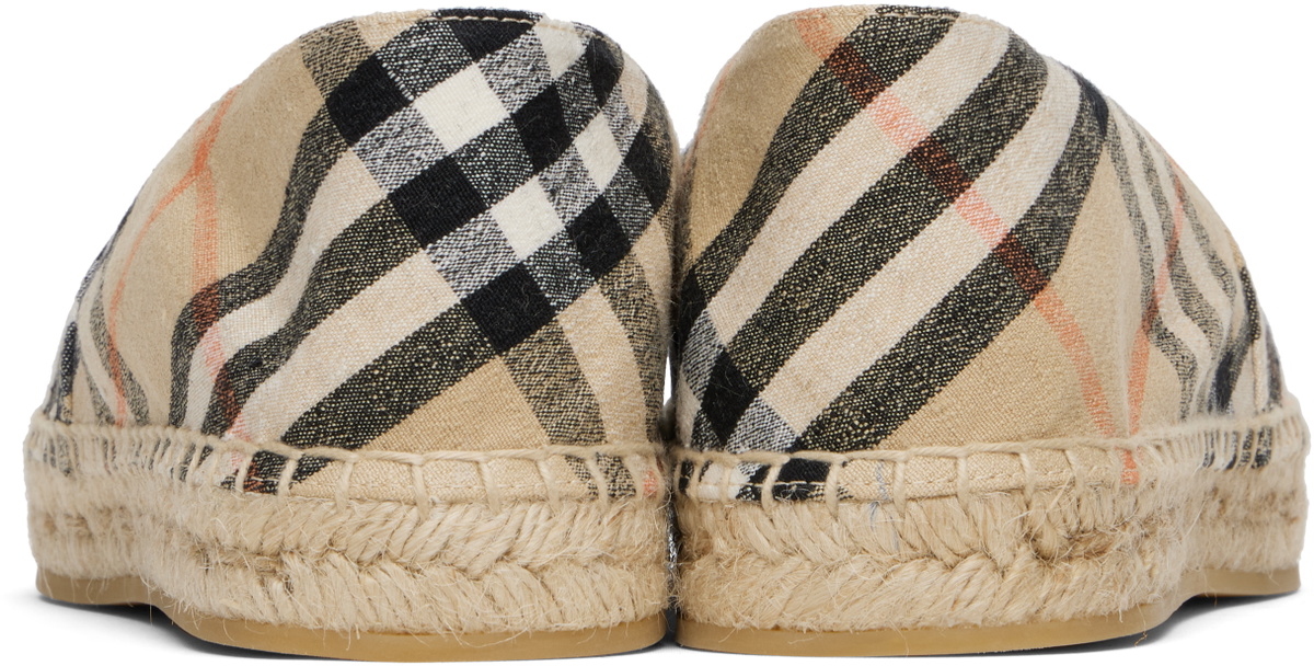 Burberry Beige Check Mews Espadrilles​