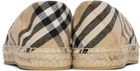 Burberry Beige Check Mews Espadrilles​